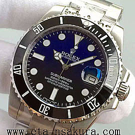 Rolex ロレックス サブマリーナ Ref.16610LＮ, Asian ETA 28800振動 オートマティック 自動巻